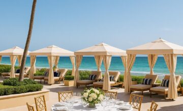 Luxurious beach club with cabanas and ocean view in Boca Raton