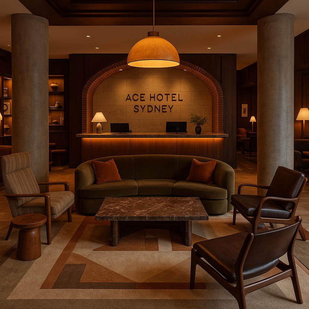 Elegant interior of Ace Hotel Sydney showcasing boutique hotel design