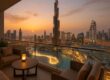 Balcony view of Burj Khalifa and Dubai Fountain