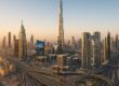 Address Sky View towers connected by skybridge with Burj Khalifa view