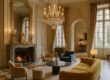 Lobby of Airelles Château de Versailles featuring historic architectural details and soft contemporary lighting