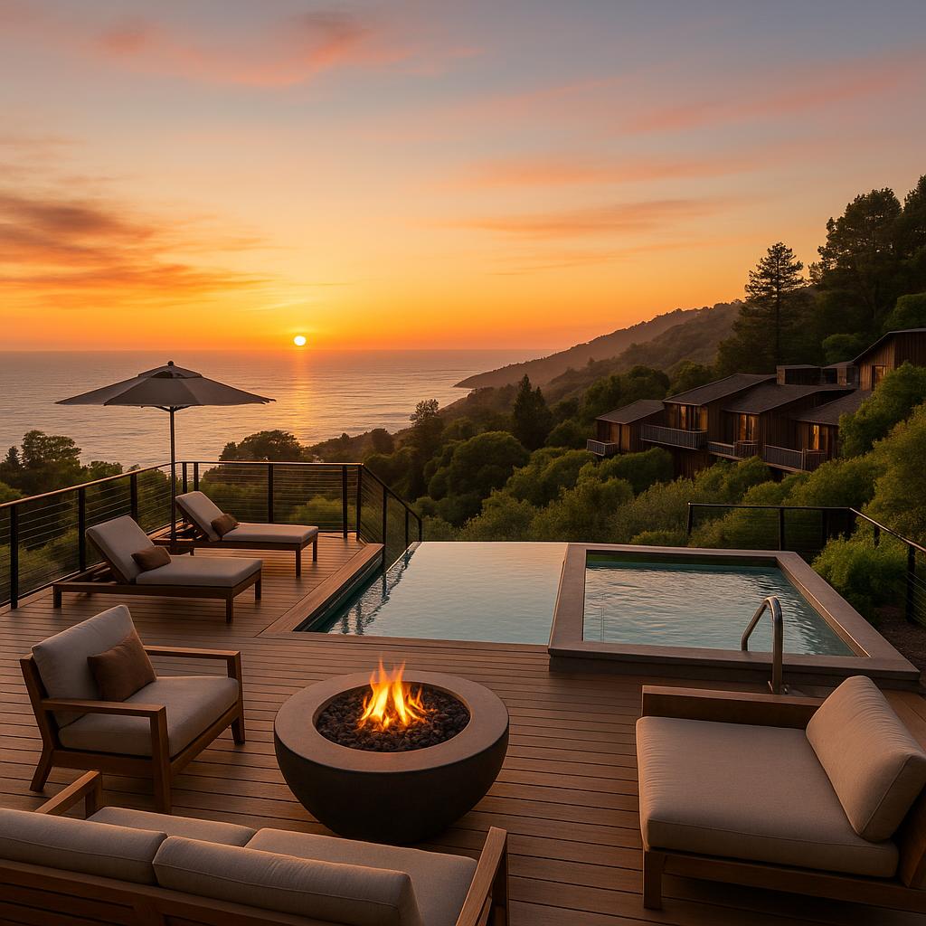 Alila Ventana Big Sur with panoramic ocean sunset view