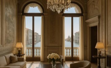 Aman Venice elegant interior overlooking Grand Canal