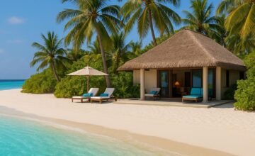 Amanpulo private island beach villa and turquoise sea