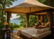 Amanwana luxury tented pavilion overlooking ocean and jungle