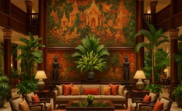 Anantara Siam Bangkok lobby featuring Thai traditional decor