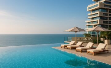 Infinity pool overlooking the Arabian Gulf at Atlantis The Royal