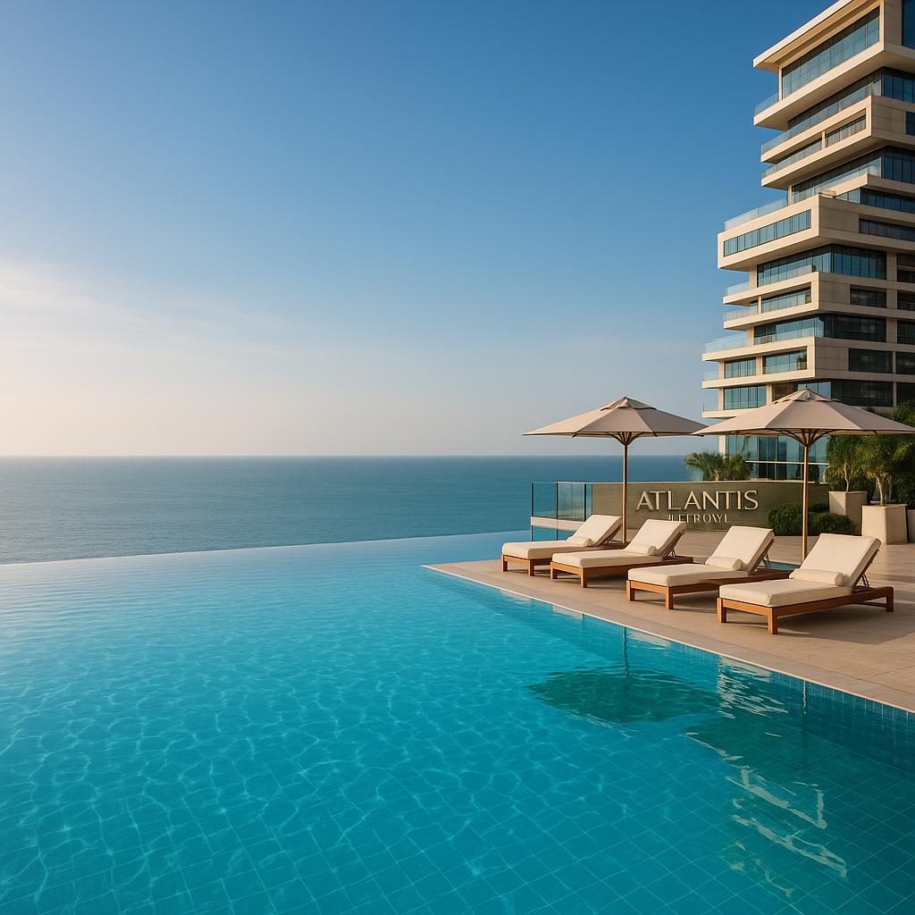 Infinity pool overlooking the Arabian Gulf at Atlantis The Royal
