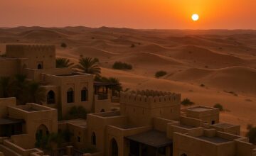 Bab Al Shams resort sunset desert view