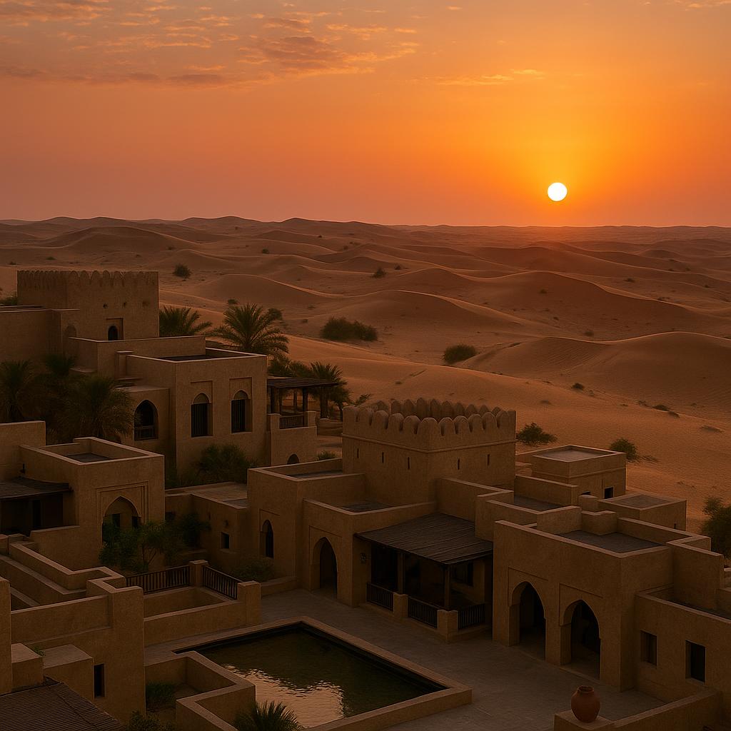 Bab Al Shams resort sunset desert view