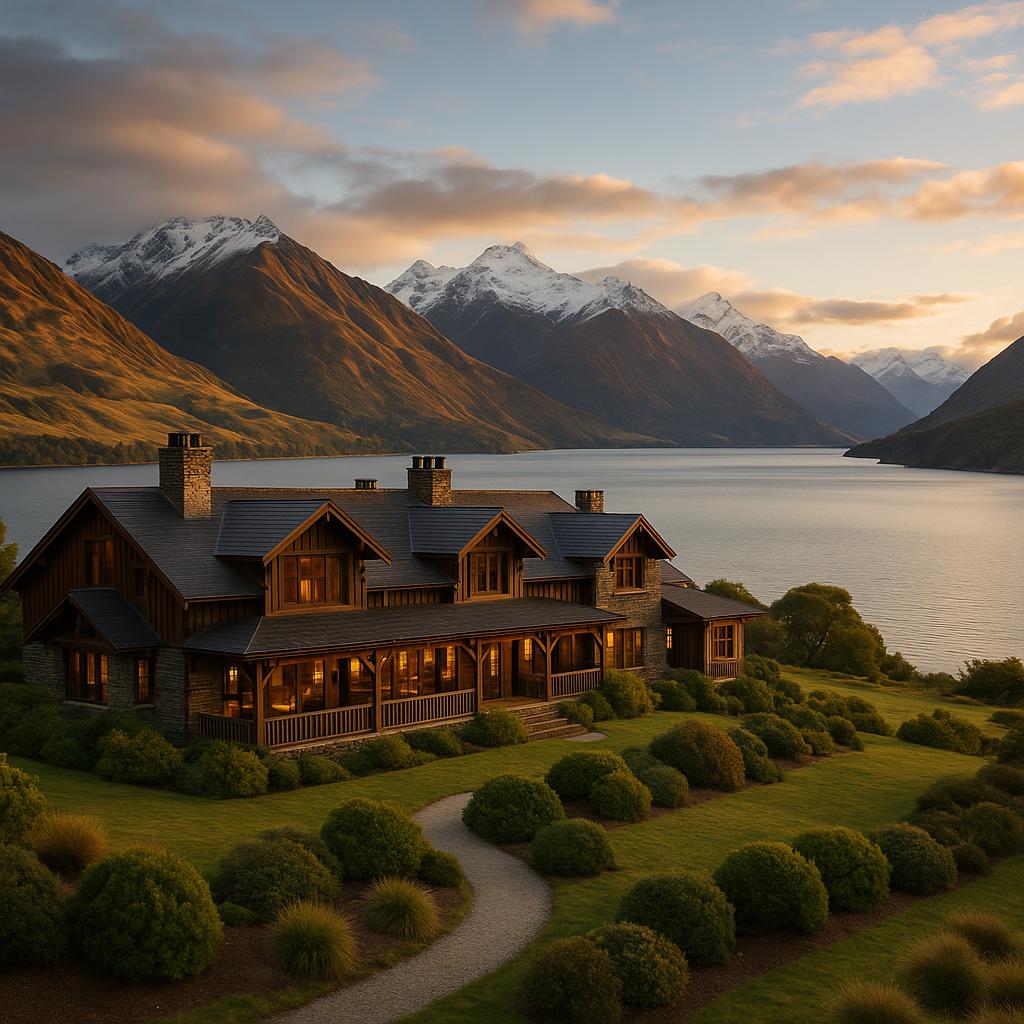 Blanket Bay luxury lodge view