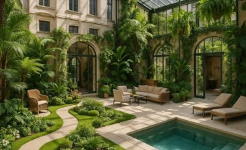 Botanic Sanctuary Antwerp luxurious garden-inspired hotel interiors and spa