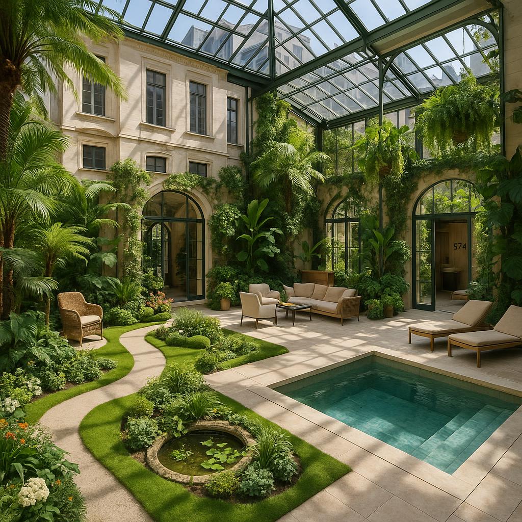 Botanic Sanctuary Antwerp luxurious garden-inspired hotel interiors and spa