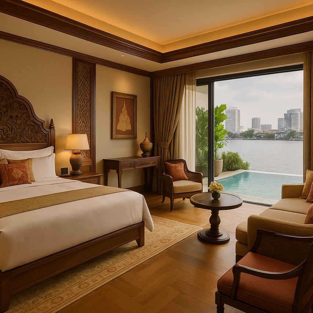 Capella Bangkok suite with private pool and river view