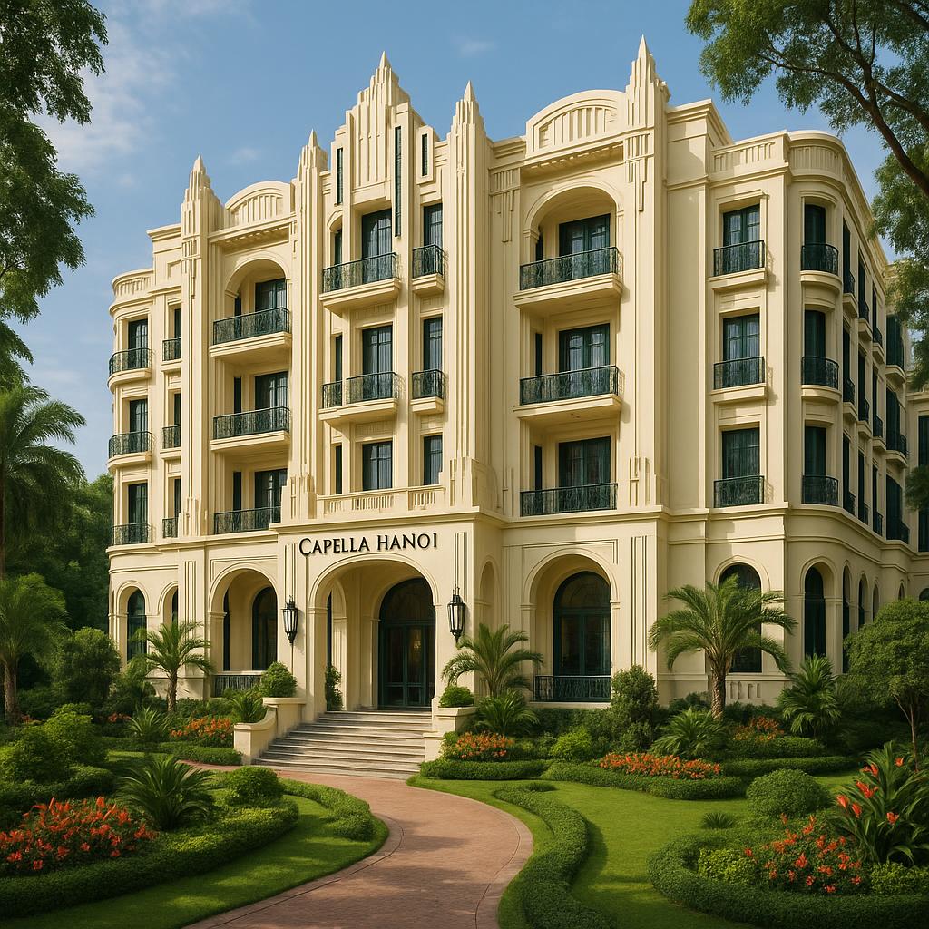 Capella Hanoi art-deco heritage architecture with gardens