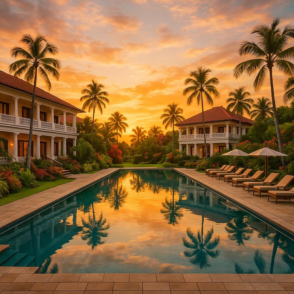 Capella Singapore resort colonial architecture and swimming pool