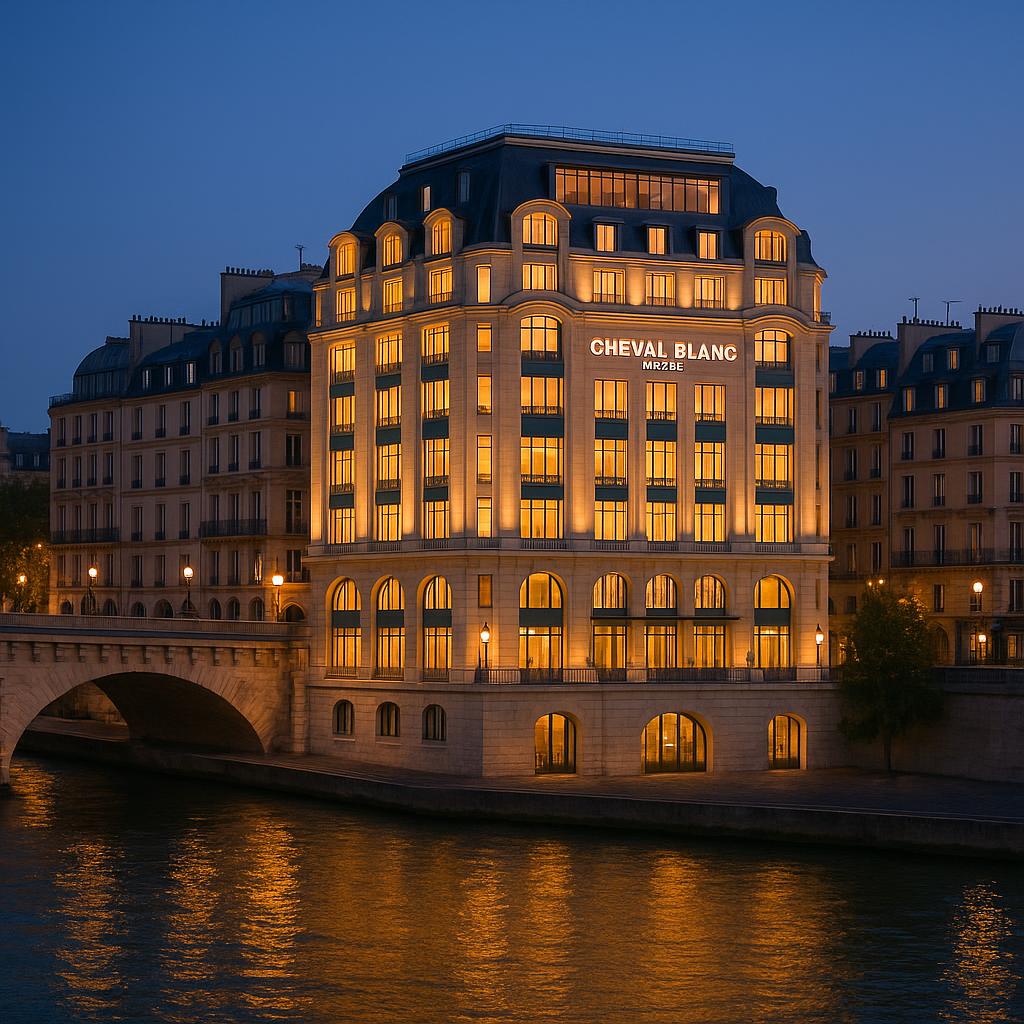 Cheval Blanc Paris hotel with Seine river