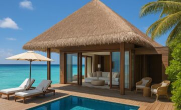 Cheval Blanc Randheli luxury overwater villa with private pool and ocean view