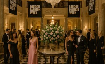 Claridge's London lobby during Fashion Week