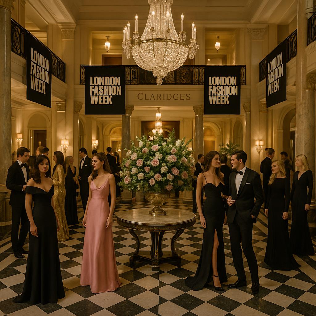 Claridge's London lobby during Fashion Week