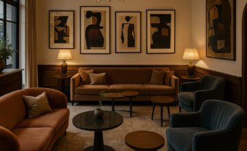 Crosby Street Hotel stylish lobby with local artwork