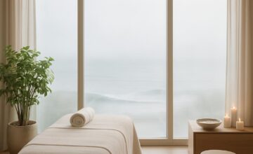 Spa room with ocean view and ocean haze ambiance