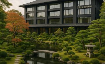 Four Seasons Hotel Kyoto exterior with Japanese garden