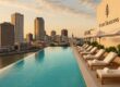 Rooftop pool with Mississippi River view at Four Seasons Hotel New Orleans