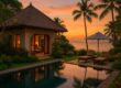 Private Bali villa with sunset ocean view and pool