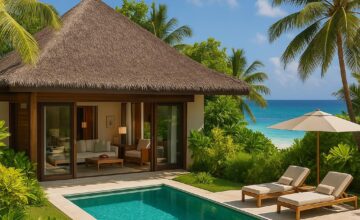 Private villa with pool at Four Seasons Resort Seychelles on Desroches Island