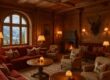 Interior of Gstaad Palace featuring wooden beams and cozy alpine ambiance