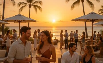 Halekulani beach club sunset lounge atmosphere