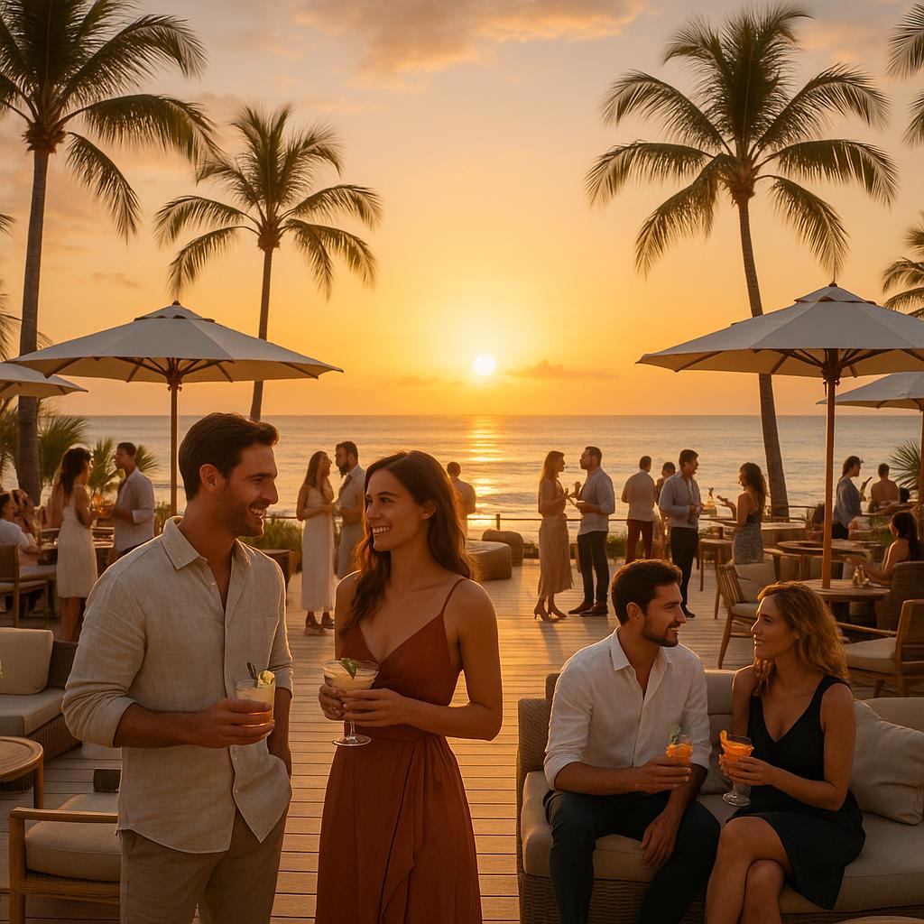 Halekulani beach club sunset lounge atmosphere