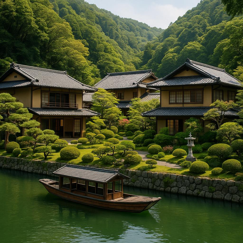 Hoshinoya Kyoto riverside ryokan with gardens