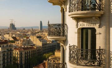 Hotel Casa Fuster balconies overlooking Barcelona