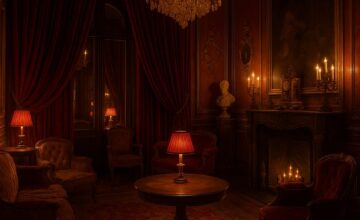 Lavish Hôtel Costes interior with velvet curtains and antique furniture