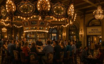 Hotel Monteleone lobby with Carousel Bar and vintage charm