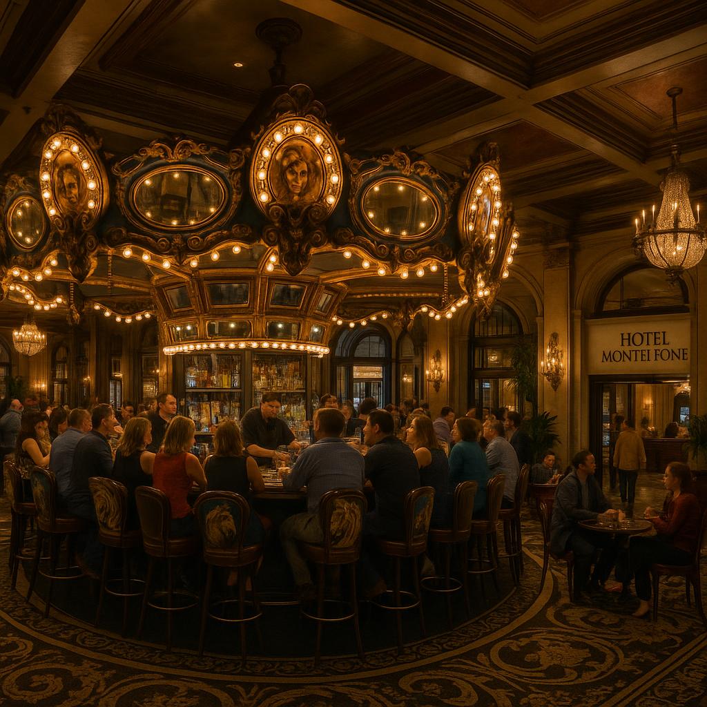 Hotel Monteleone lobby with Carousel Bar and vintage charm