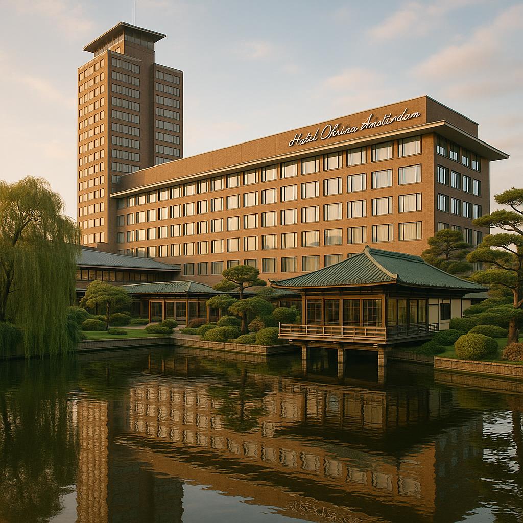 Hotel Okura Amsterdam canal-side building with Japanese architectural elements