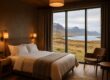 Designer hotel room at Hotel Rangá with panoramic Icelandic landscape view