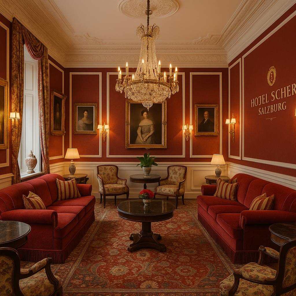 Classic Austrian interior at Hotel Sacher Salzburg