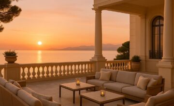 Secluded terrace with Mediterranean sea view at Hôtel du Cap-Eden-Roc