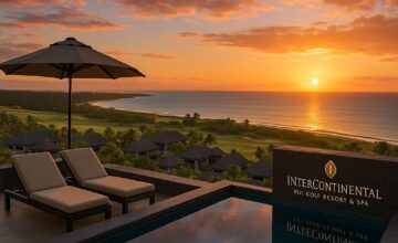 Sunset rooftop view at InterContinental Fiji Golf Resort & Spa