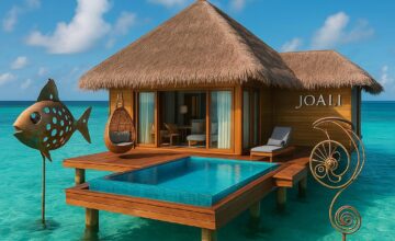 JOALI Maldives luxury overwater villa with artistic sculptures