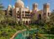 Jumeirah Al Qasr hotel facade with gardens and waterways