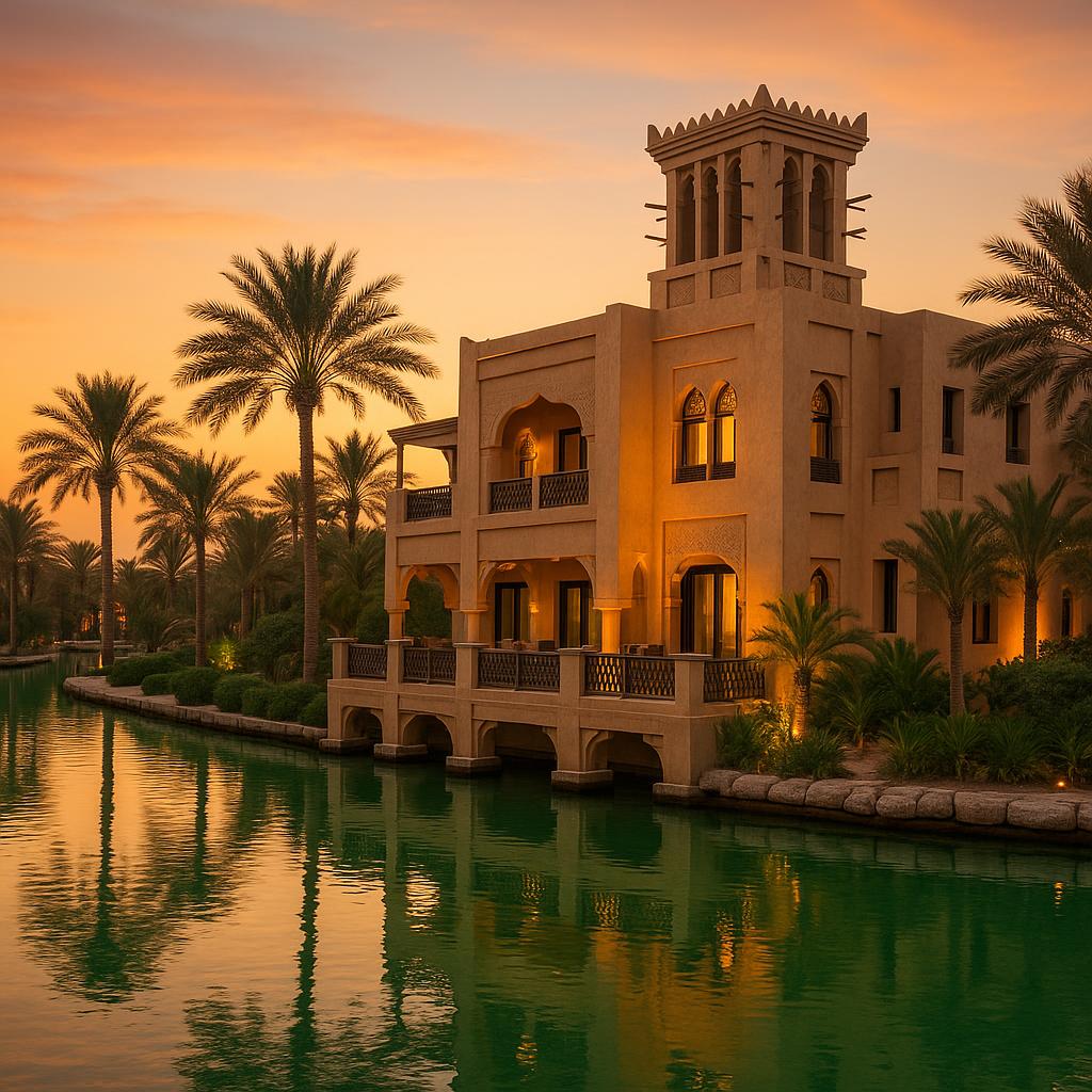 Jumeirah Dar Al Masyaf villa alongside serene canals