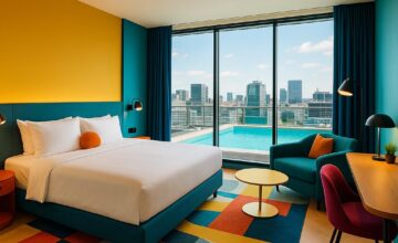 Meriton Suites World Tower designer suite interior with city view