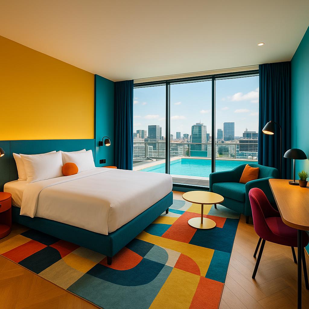 Meriton Suites World Tower designer suite interior with city view