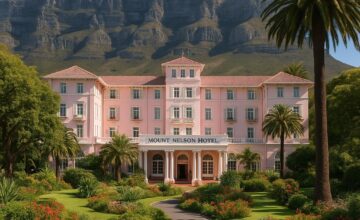 Mount Nelson Hotel pink facade and gardens