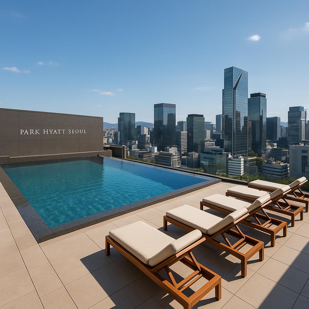 Rooftop pool area at Park Hyatt Seoul